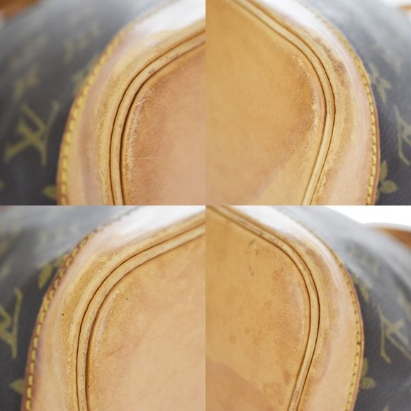 Authentic LOUIS VUITTON LV Logo Alma Hand Bag Monogram Leather Brown France - Picture 6 of 10